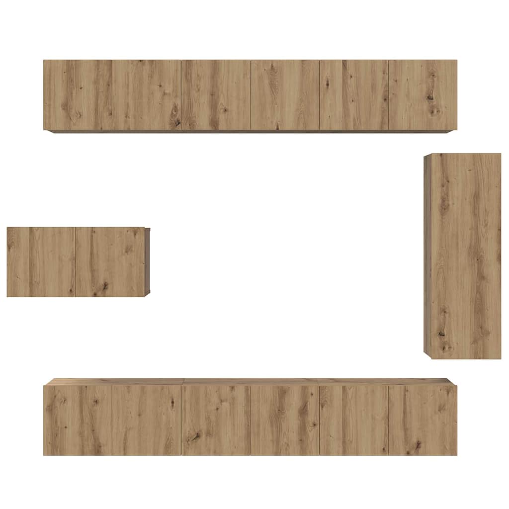vidaXL TV Cabinet Set 8 pcs Artisan Oak Engineered Wood