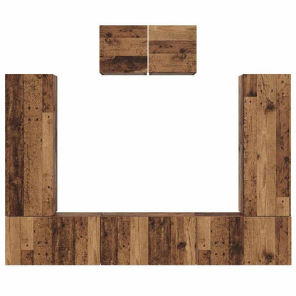 vidaXL TV Cabinet Set Wall-mounted 7 pcs Old Wood Engineered Wood