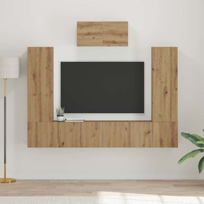 vidaXL TV Cabinet Set 7 pcs Artisan Oak Engineered Wood