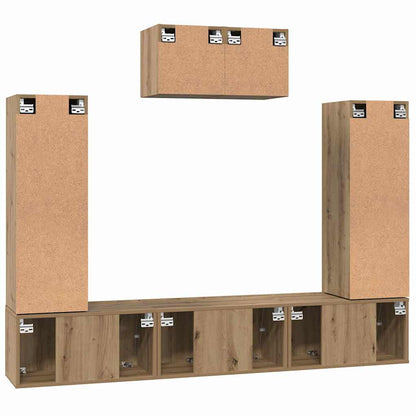 vidaXL TV Cabinet Set 7 pcs Artisan Oak Engineered Wood