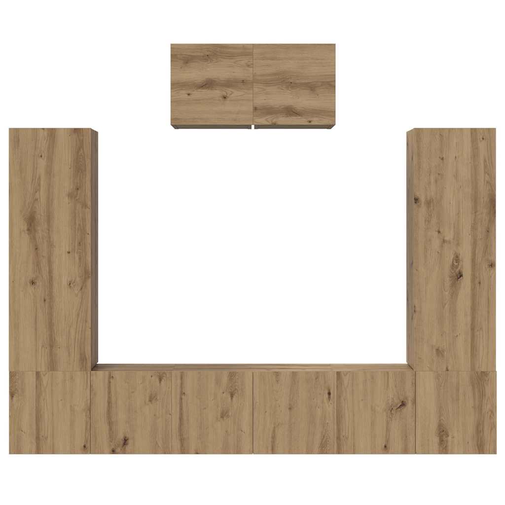 vidaXL TV Cabinet Set 7 pcs Artisan Oak Engineered Wood