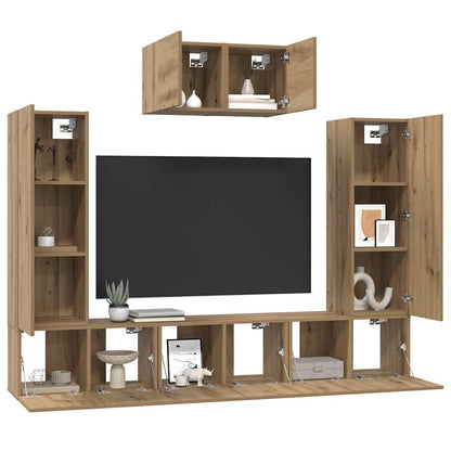 vidaXL TV Cabinet Set 7 pcs Artisan Oak Engineered Wood