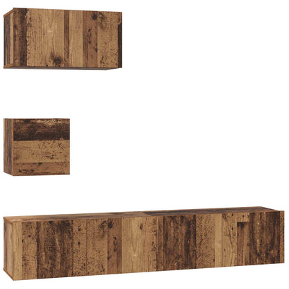 vidaXL TV Cabinet Set Wall-mounted 3 pcs Old Wood Engineered Wood