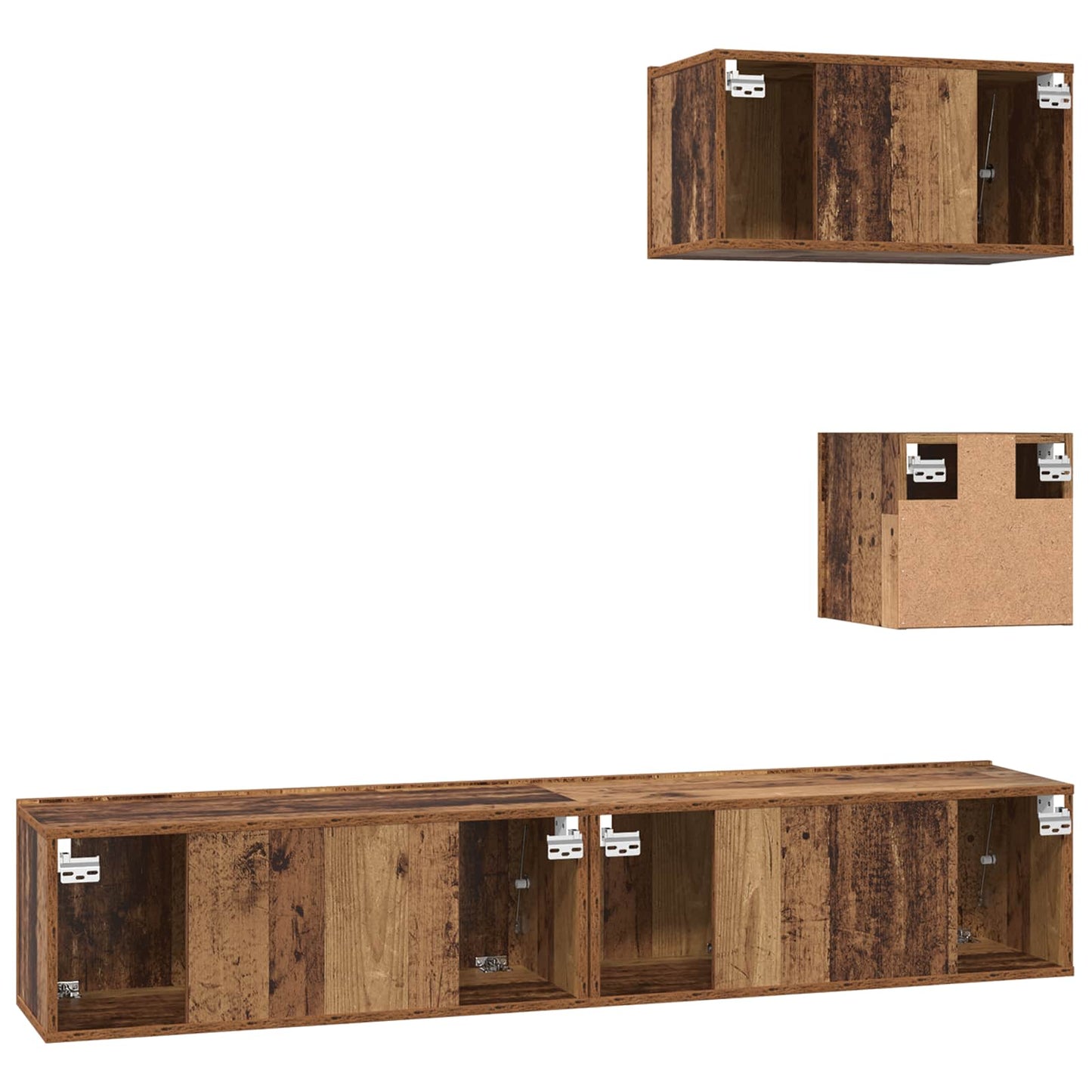 vidaXL TV Cabinet Set Wall-mounted 3 pcs Old Wood Engineered Wood