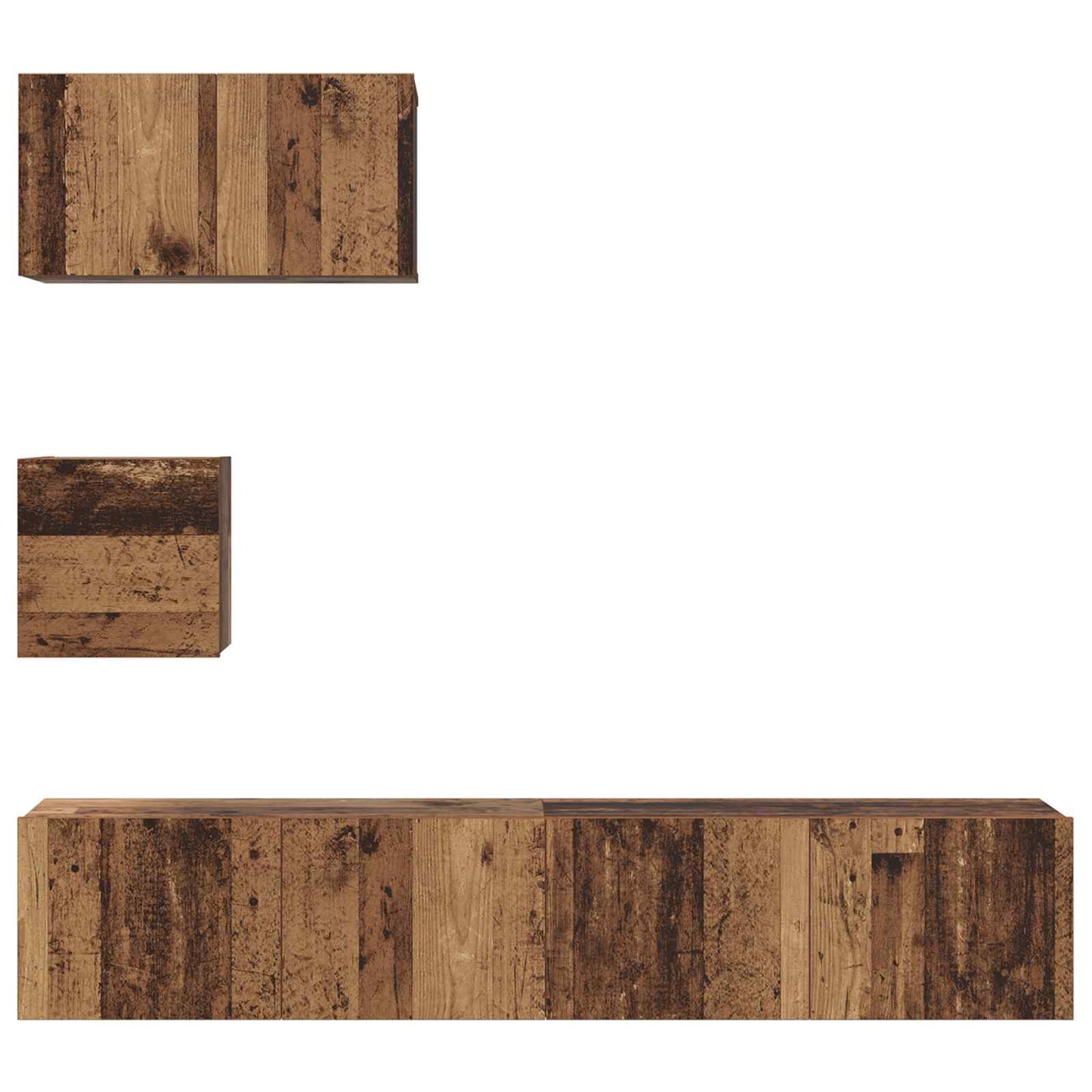 vidaXL TV Cabinet Set Wall-mounted 3 pcs Old Wood Engineered Wood