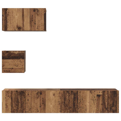 vidaXL TV Cabinet Set Wall-mounted 3 pcs Old Wood Engineered Wood