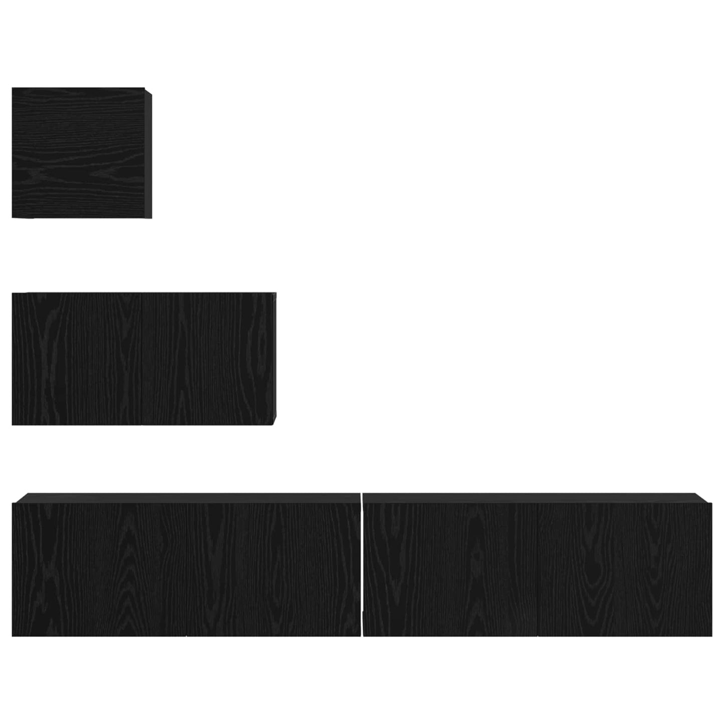 vidaXL TV Cabinet Set Wall-mounted 3 pcs Black Oak Engineered Wood