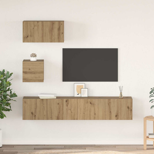 vidaXL TV Cabinet Set 3 pcs Artisan Oak Engineered Wood