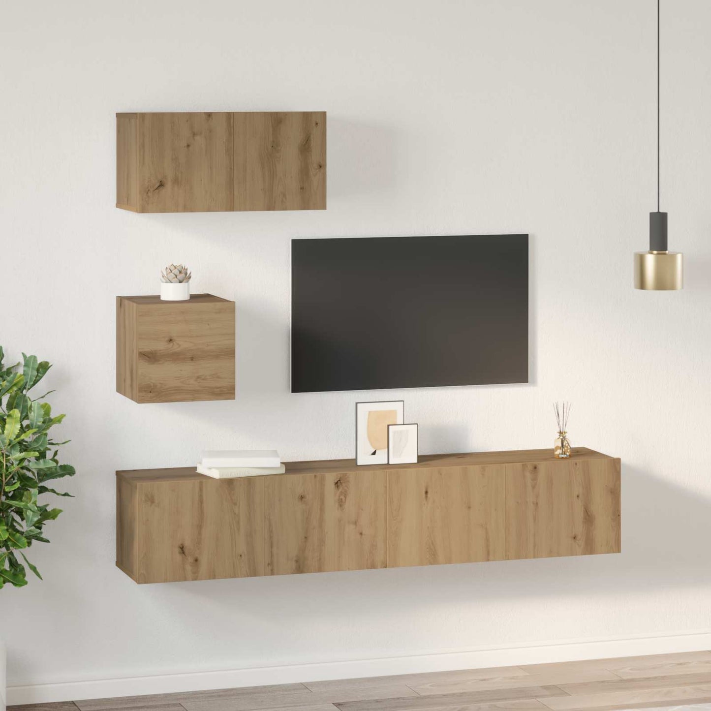 vidaXL TV Cabinet Set 3 pcs Artisan Oak Engineered Wood
