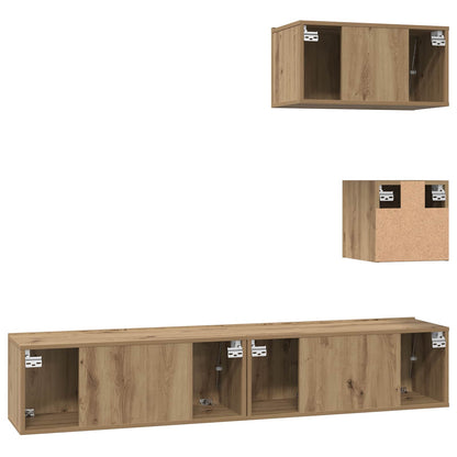 vidaXL TV Cabinet Set 3 pcs Artisan Oak Engineered Wood