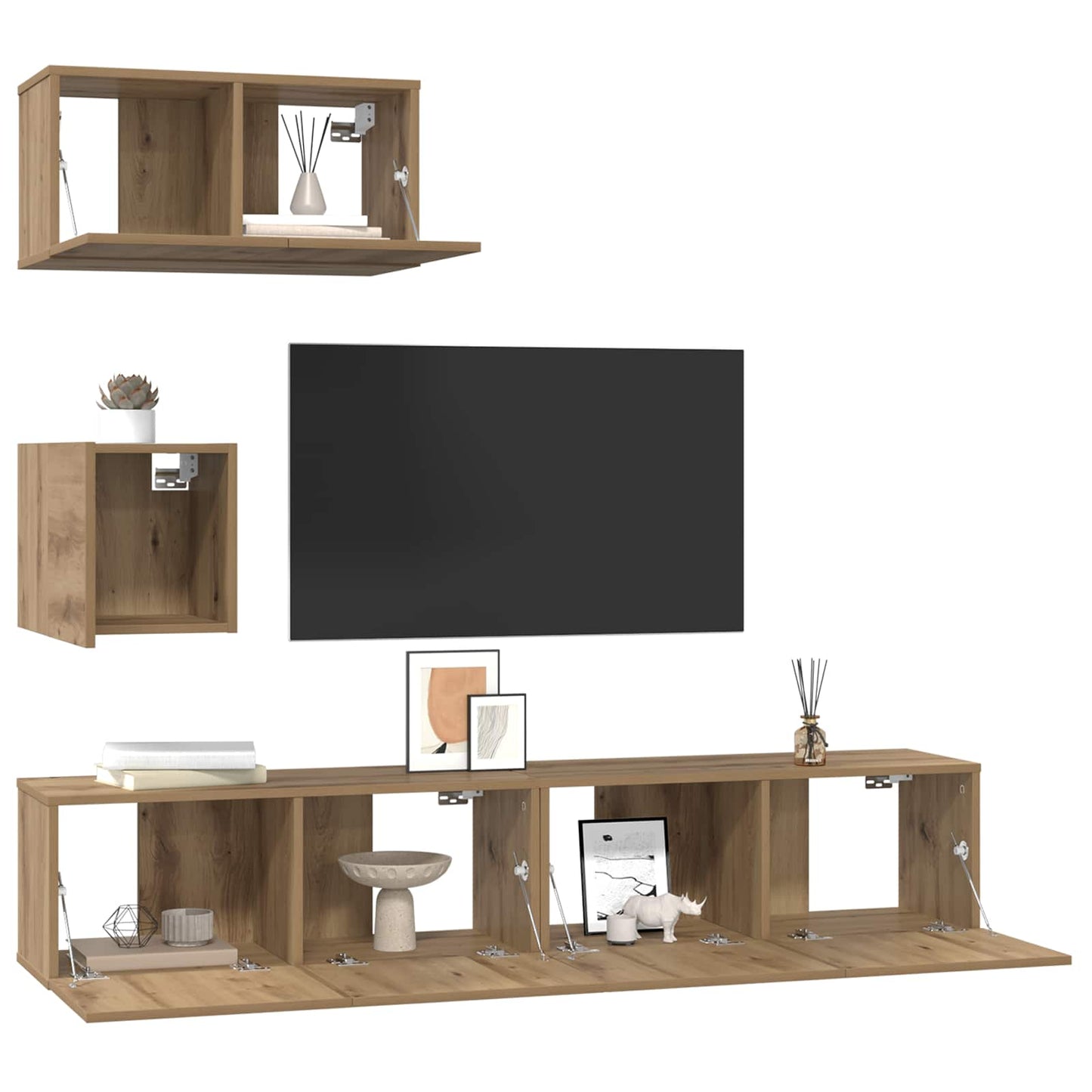 vidaXL TV Cabinet Set 3 pcs Artisan Oak Engineered Wood