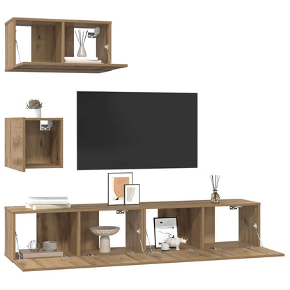 vidaXL TV Cabinet Set 3 pcs Artisan Oak Engineered Wood
