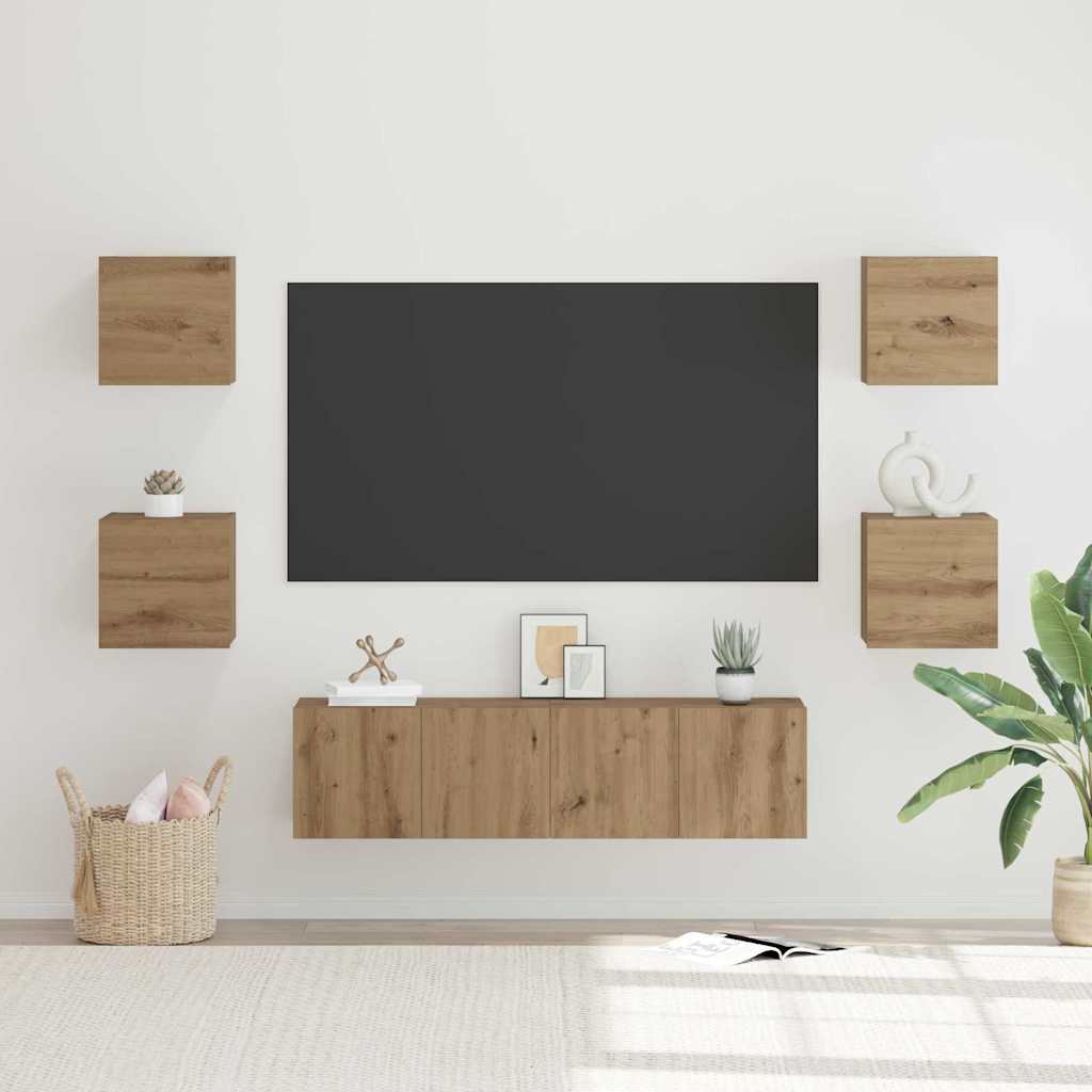 vidaXL TV Cabinet Set 6 pcs Artisan Oak Engineered Wood