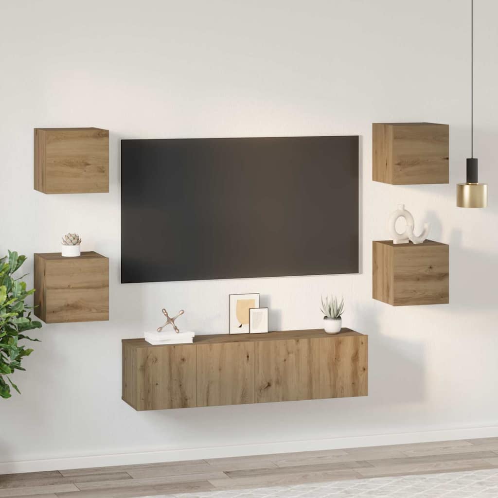 vidaXL TV Cabinet Set 6 pcs Artisan Oak Engineered Wood