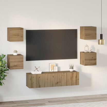 vidaXL TV Cabinet Set 6 pcs Artisan Oak Engineered Wood