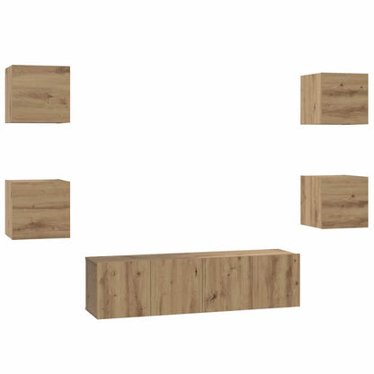 vidaXL TV Cabinet Set 6 pcs Artisan Oak Engineered Wood