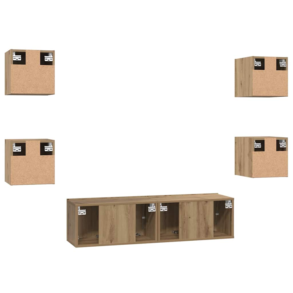 vidaXL TV Cabinet Set 6 pcs Artisan Oak Engineered Wood
