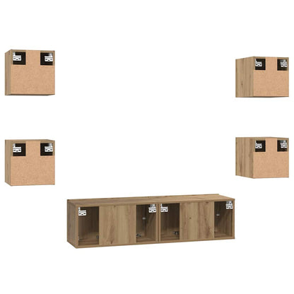 vidaXL TV Cabinet Set 6 pcs Artisan Oak Engineered Wood