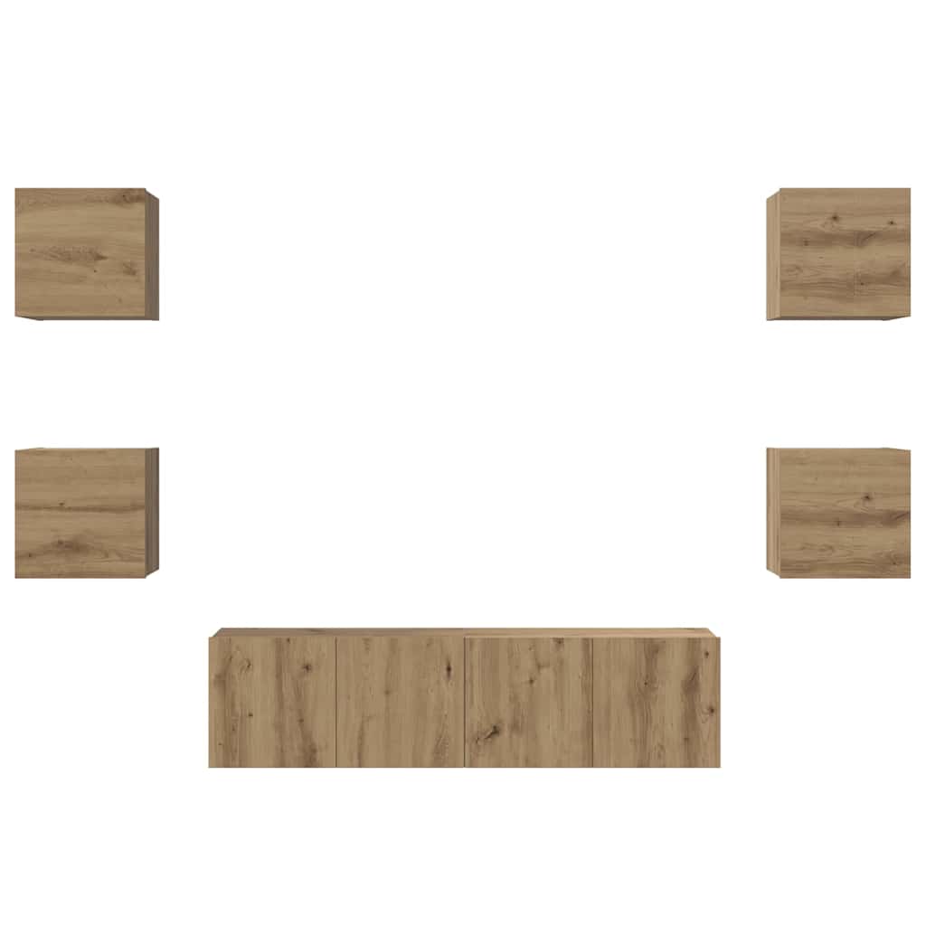 vidaXL TV Cabinet Set 6 pcs Artisan Oak Engineered Wood
