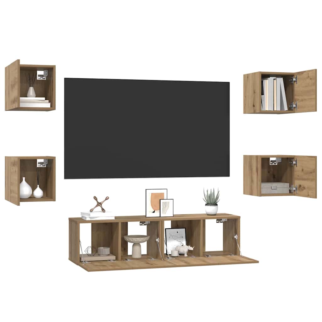 vidaXL TV Cabinet Set 6 pcs Artisan Oak Engineered Wood