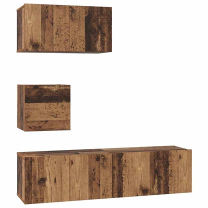 vidaXL TV Cabinet Set Wall-mounted 4 pcs Old Wood Engineered Wood