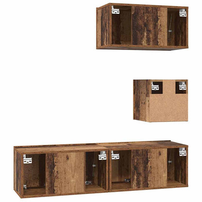 vidaXL TV Cabinet Set Wall-mounted 4 pcs Old Wood Engineered Wood
