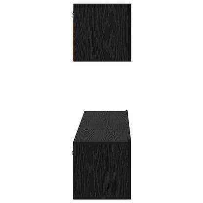 vidaXL TV Cabinet Set Wall-mounted 4 pcs Black Oak Engineered Wood