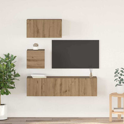 vidaXL TV Cabinet Set 4 pcs Artisan Oak Engineered Wood