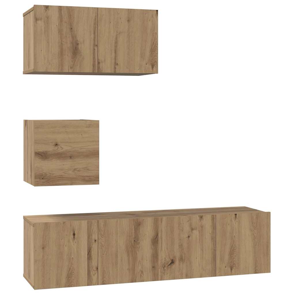 vidaXL TV Cabinet Set 4 pcs Artisan Oak Engineered Wood