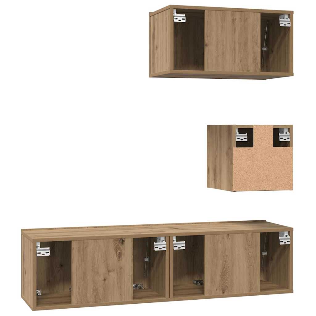 vidaXL TV Cabinet Set 4 pcs Artisan Oak Engineered Wood