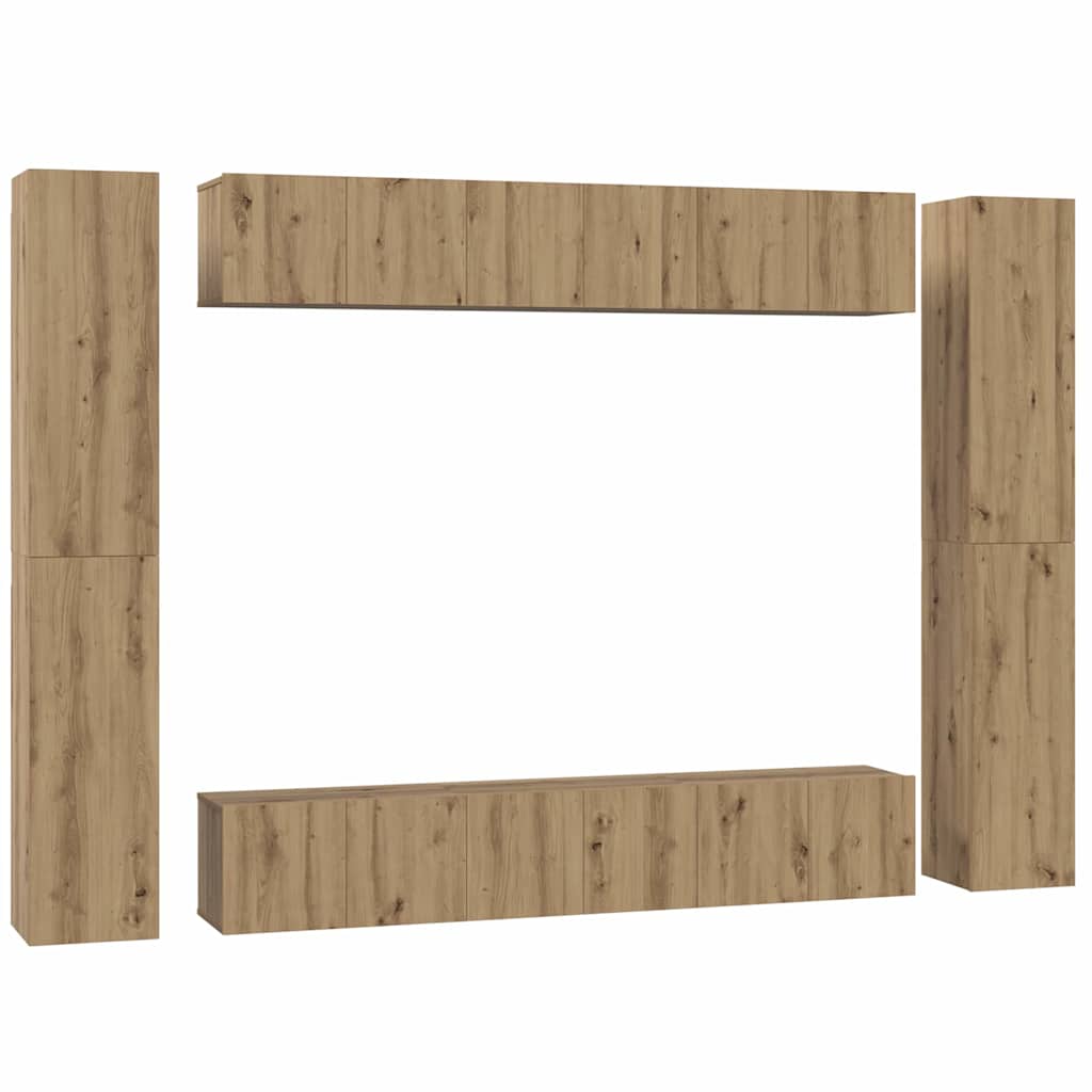 vidaXL TV Cabinet Set 10 pcs Artisan Oak Engineered Wood