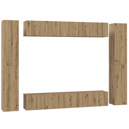 vidaXL TV Cabinet Set 10 pcs Artisan Oak Engineered Wood