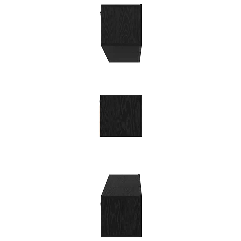 vidaXL TV Cabinet Set Wall-mounted 8 pcs Black Oak Engineered Wood