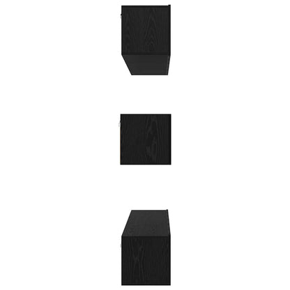 vidaXL TV Cabinet Set Wall-mounted 8 pcs Black Oak Engineered Wood