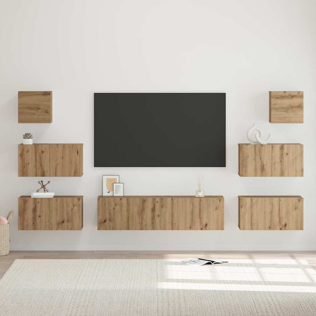 vidaXL TV Cabinet Set 8 pcs Artisan Oak Engineered Wood