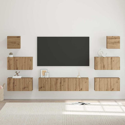 vidaXL TV Cabinet Set 8 pcs Artisan Oak Engineered Wood