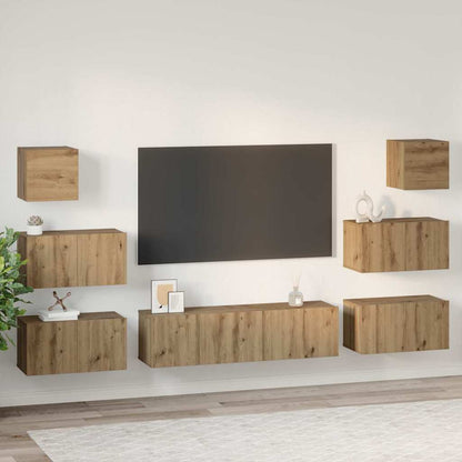 vidaXL TV Cabinet Set 8 pcs Artisan Oak Engineered Wood