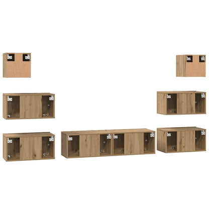 vidaXL TV Cabinet Set 8 pcs Artisan Oak Engineered Wood