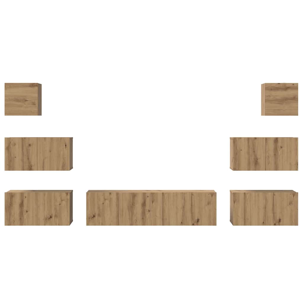vidaXL TV Cabinet Set 8 pcs Artisan Oak Engineered Wood