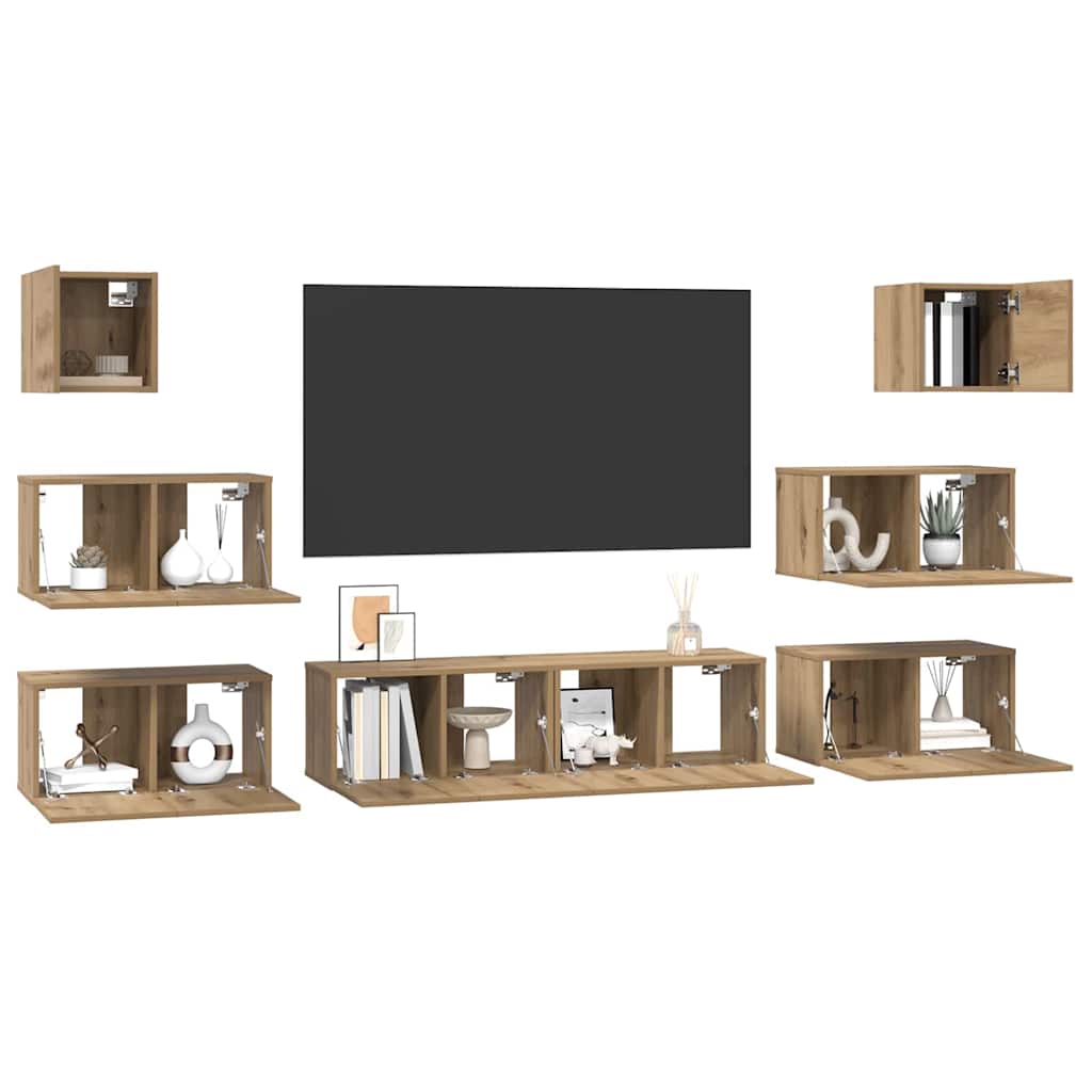 vidaXL TV Cabinet Set 8 pcs Artisan Oak Engineered Wood