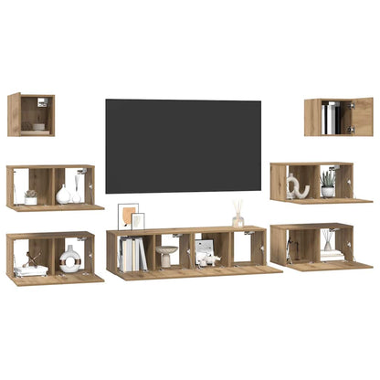 vidaXL TV Cabinet Set 8 pcs Artisan Oak Engineered Wood