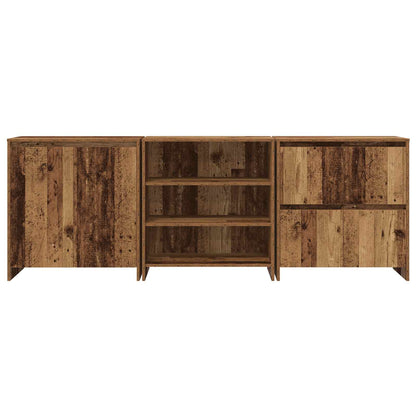 vidaXL Sideboard 3 pcs Old Wood 70 x 41 x 75 cm Engineered Wood
