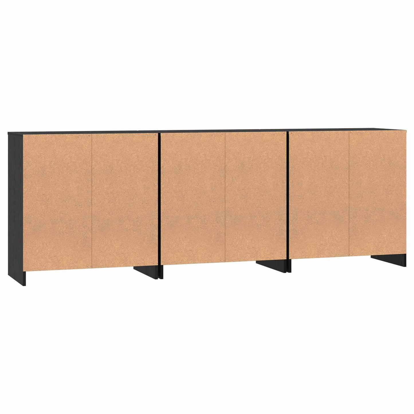 vidaXL Sideboard 3 pcs Black Oak 70 x 41 x 75 cm Engineered Wood