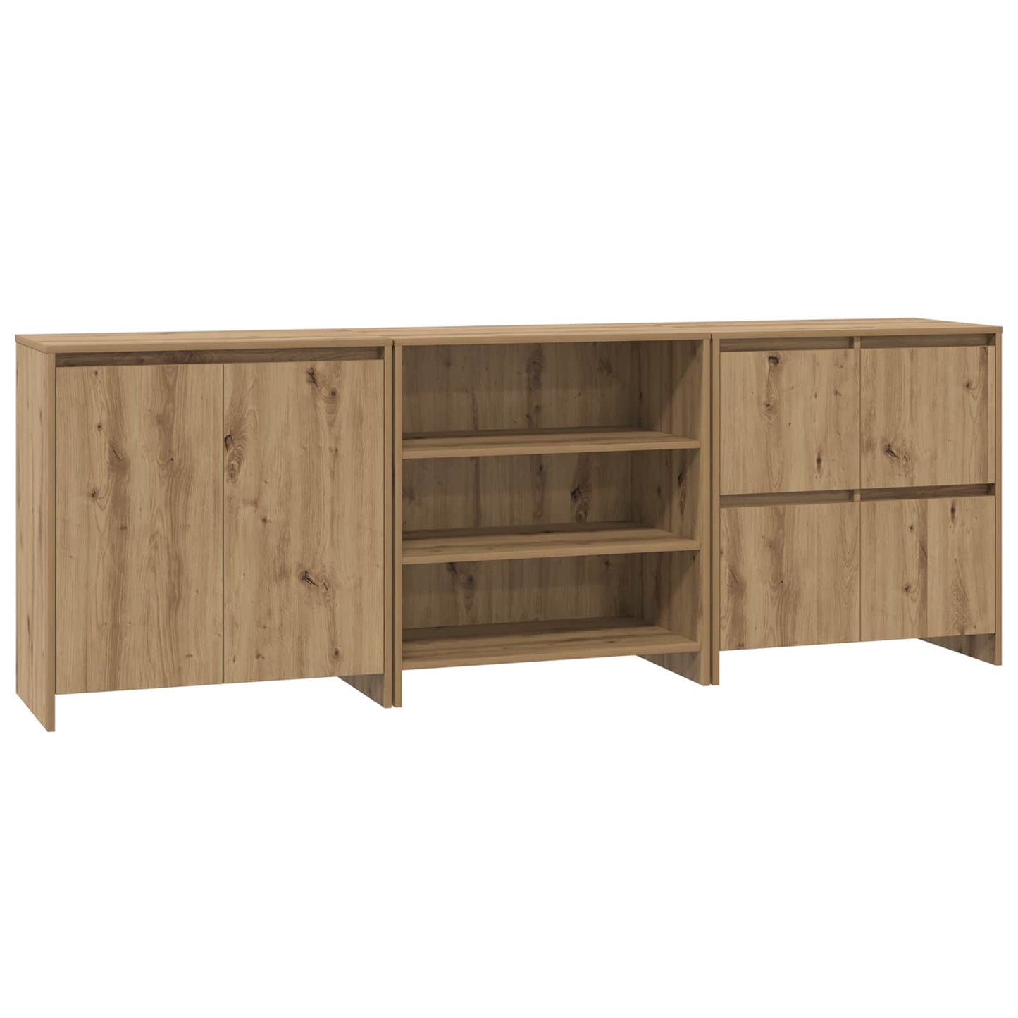 vidaXL Sideboard 3 pcs Artisan Oak 70 x 41 x 75 cm Engineered Wood
