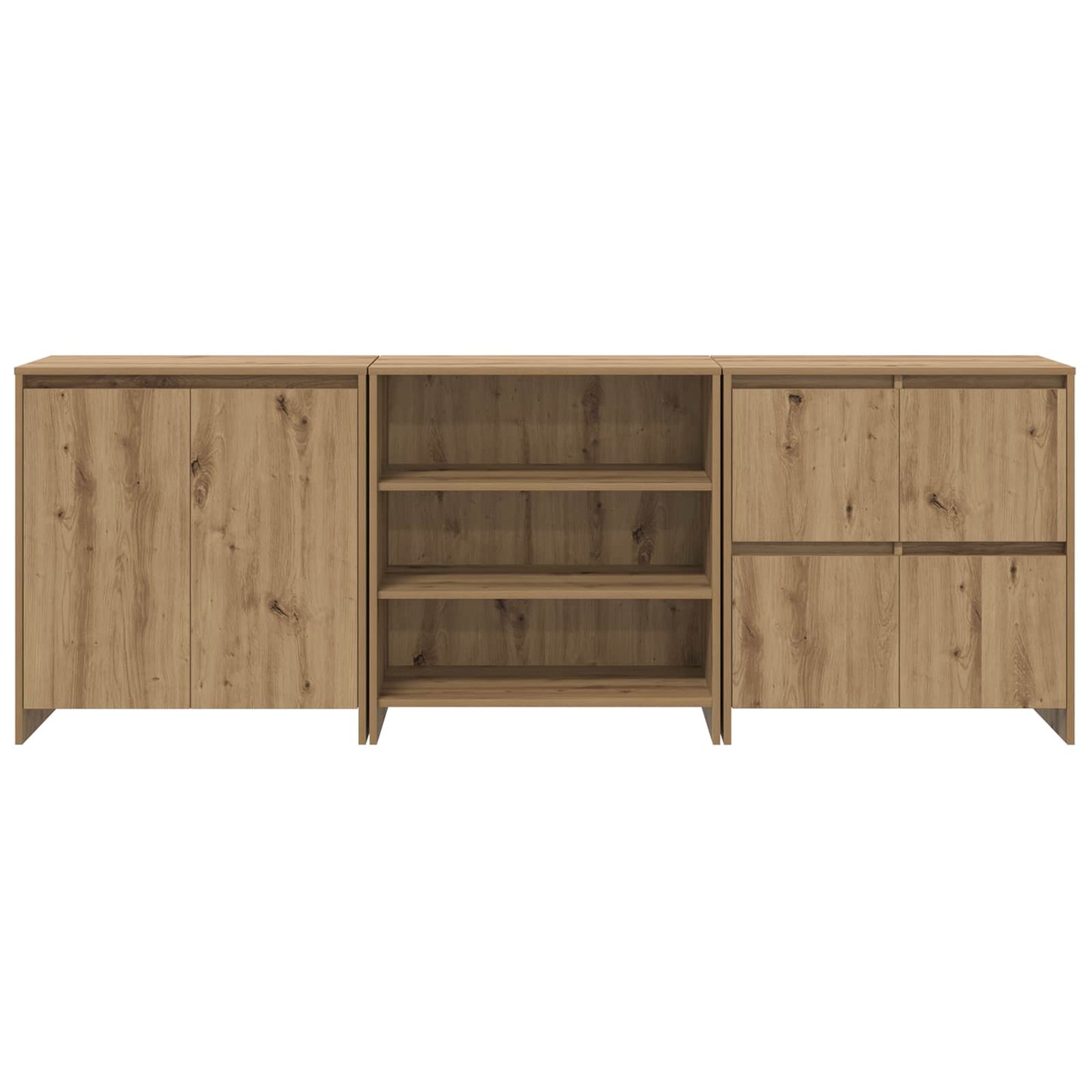 vidaXL Sideboard 3 pcs Artisan Oak 70 x 41 x 75 cm Engineered Wood