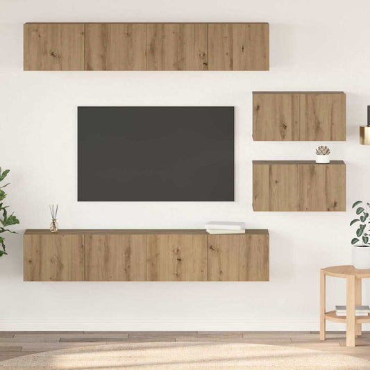 vidaXL TV Cabinet Set 6 pcs Artisan Oak Engineered Wood