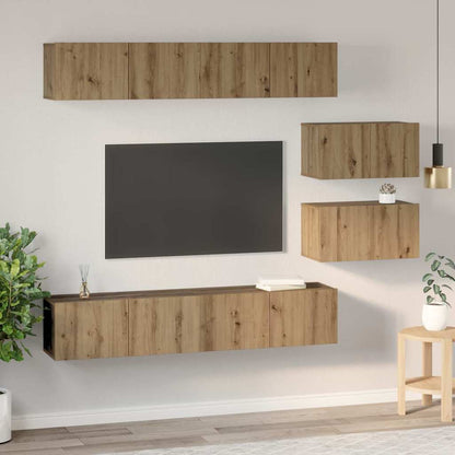 vidaXL TV Cabinet Set 6 pcs Artisan Oak Engineered Wood