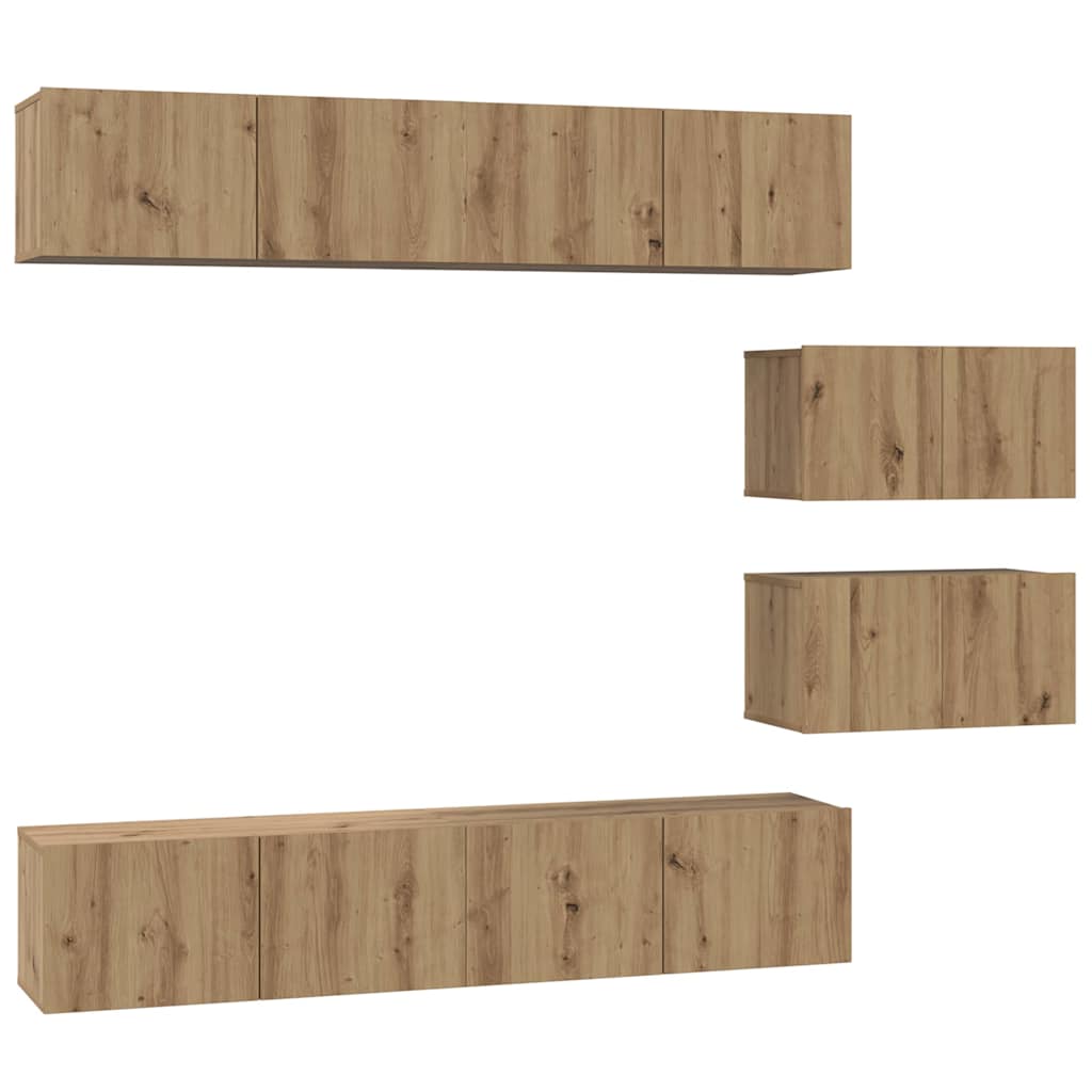 vidaXL TV Cabinet Set 6 pcs Artisan Oak Engineered Wood