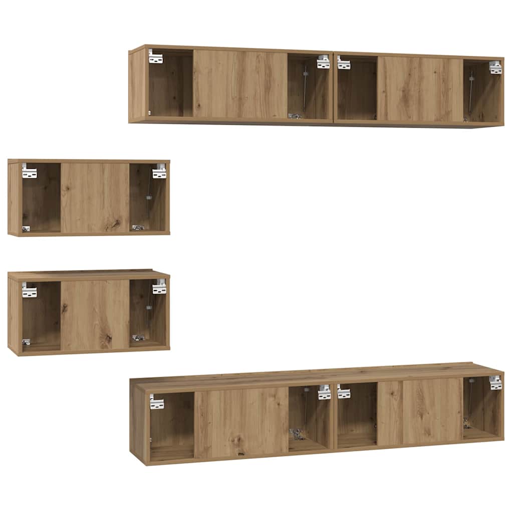 vidaXL TV Cabinet Set 6 pcs Artisan Oak Engineered Wood