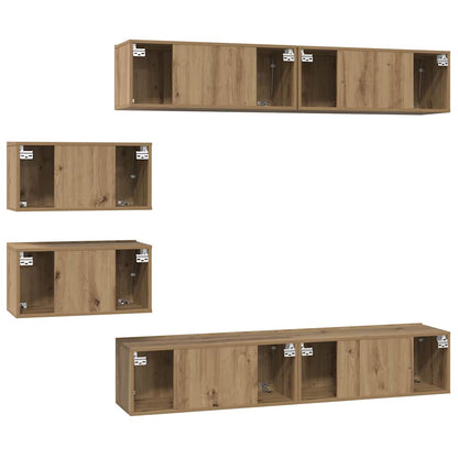 vidaXL TV Cabinet Set 6 pcs Artisan Oak Engineered Wood